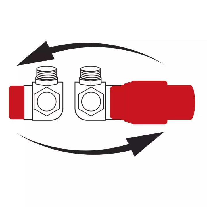 Dekoracyjny zestaw zaworowy termostatyczny Ferro osiowy, kątowy - antracyt