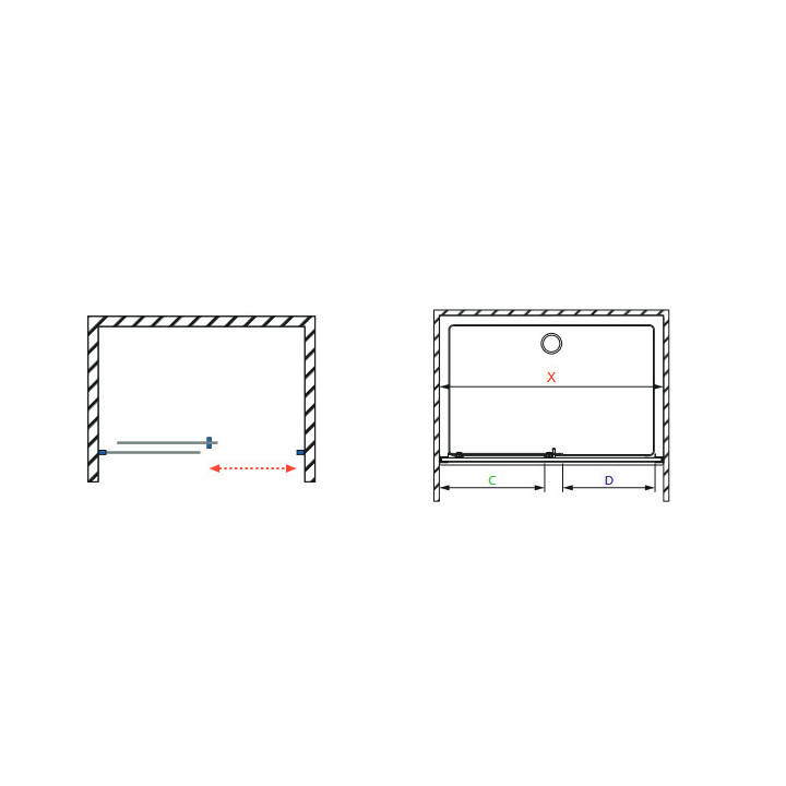 Drzwi prysznicowe 140cm, Radaway Alienta DWJ, szkło przezroczyste, profil chrom