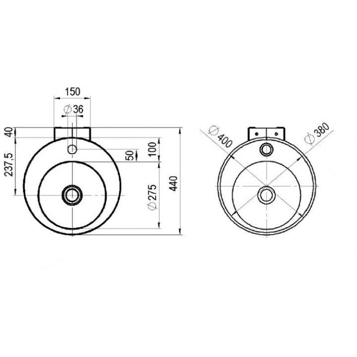 Umywalka Alape WT.RX400KH kolumnowa o średnicy 400 mm- sanitbuy.pl