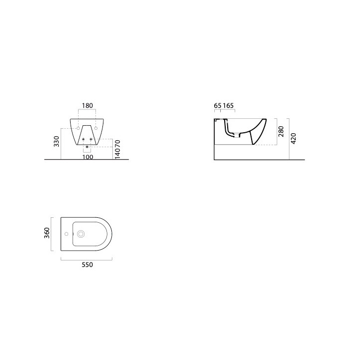 Bidet wiszący GSI Pura 50x36 cm, z powłoką ExtraGlaze - biały
