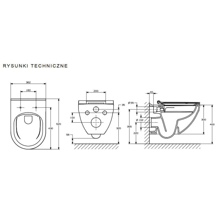 Miska WC podwieszana Roca Gap 35,5x54 cm Rimless Round - biała