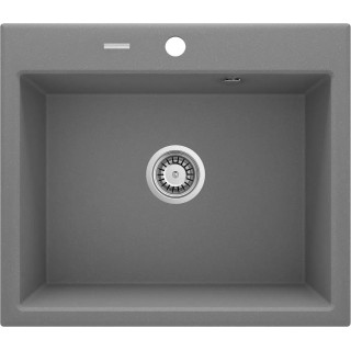 Zlewozmywak granitowy Deante Magnetic, 56x50cm, wpuszczany w blat - czarny