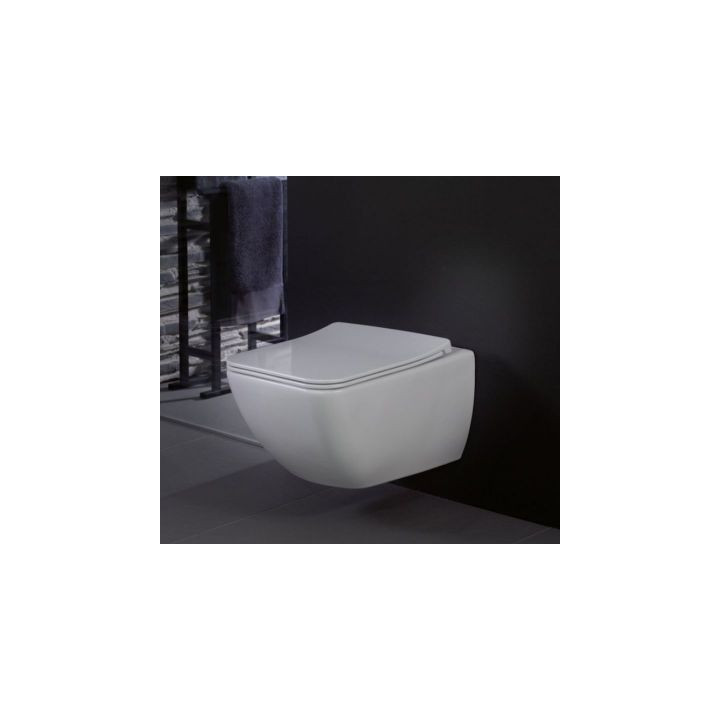 Villeroy & Boch Venticello Combi-Pack miska WC wisząca bez kołnierza z deską wolnoopadającą Weiss Alpin 