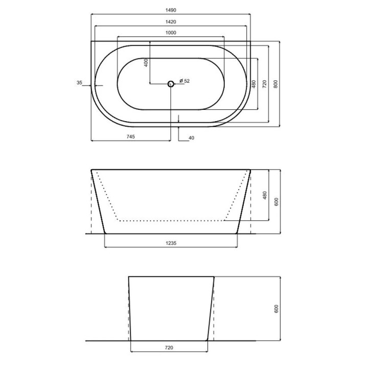PYTAJ O RABAT ! Wanna wolnostojąca Besco Goya XS 142x62cm biała