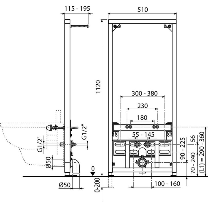 Półka Ravak Slim S satyna/chrom