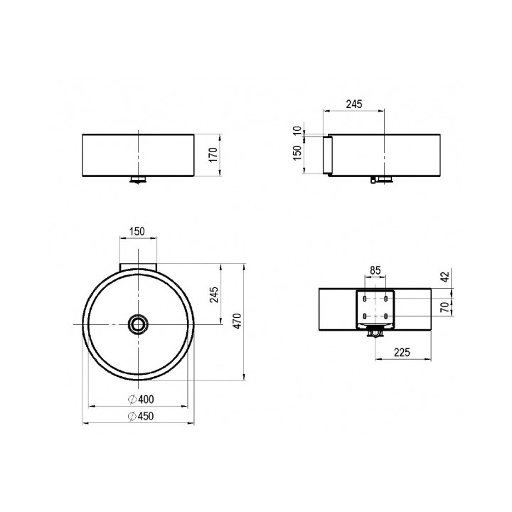 Umywalka Alape WT.RS450 o średnicy  450 mm- sanitbuy.pl