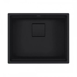 Zlewozmywak Franke Kanon KNG 160-46-21, 76x46 cm, 1,5-komorowy, bez ociekacza - czarny mat