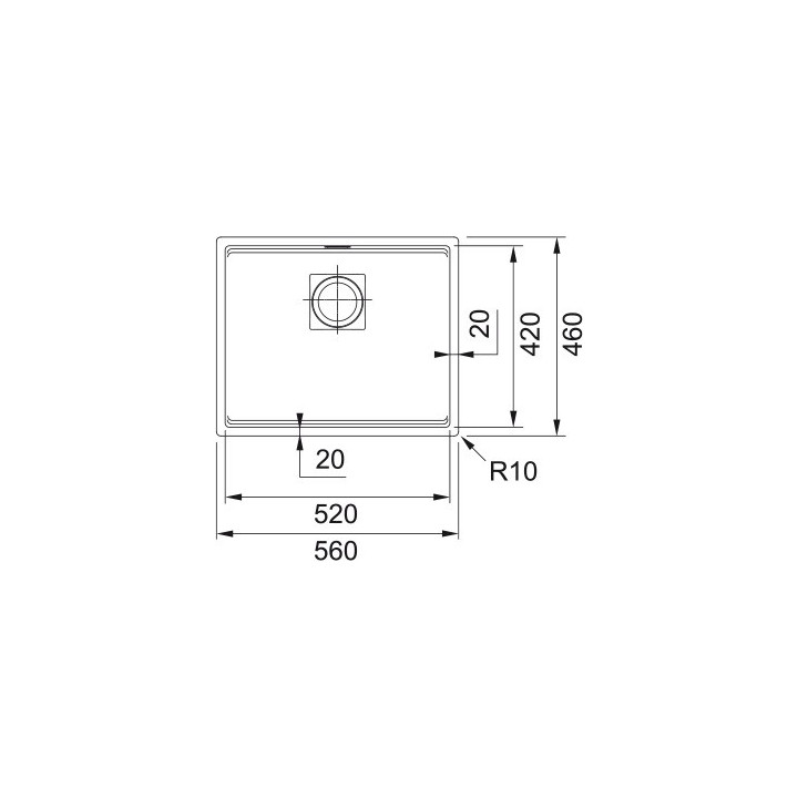 Zlewozmywak Franke Kanon KNG 160-46-21, 76x46 cm, 1,5-komorowy, bez ociekacza - czarny mat