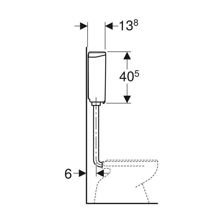 Spłuczka Geberit AP123 nisko zawieszona biała, 123.105.11.1