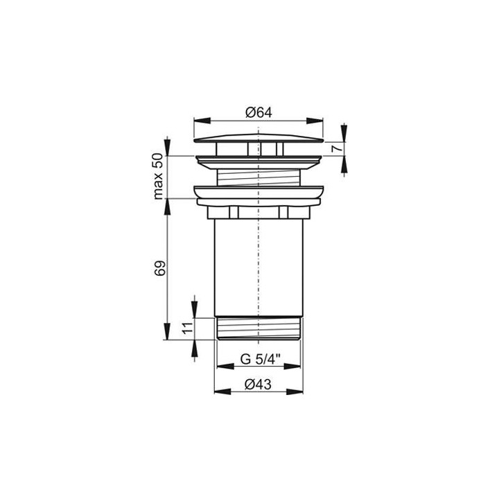 Korek umywalkowy Ravak ceramiczny stały, biały połysk
