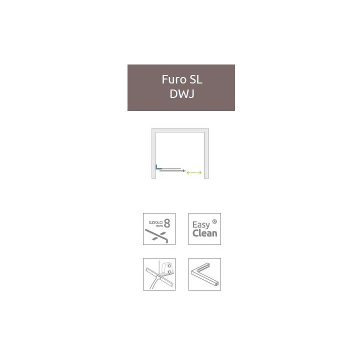Drzwi prysznicowe Radaway Furo SL Brushed Copper DWJ 120cm, wersja lewa, szkło przejrzyste, profil miedź szczotkowana