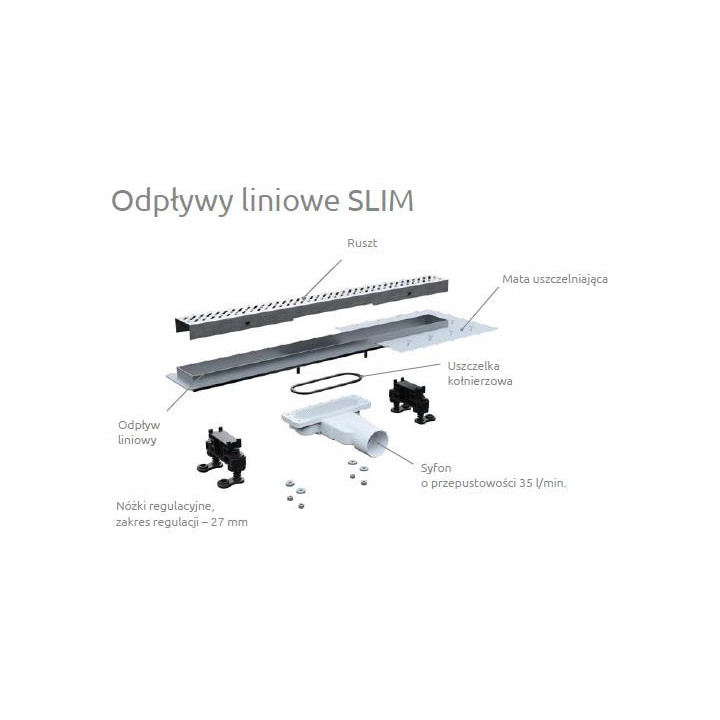 Prysznicowy odpływ liniowy Radaway [85 cm]