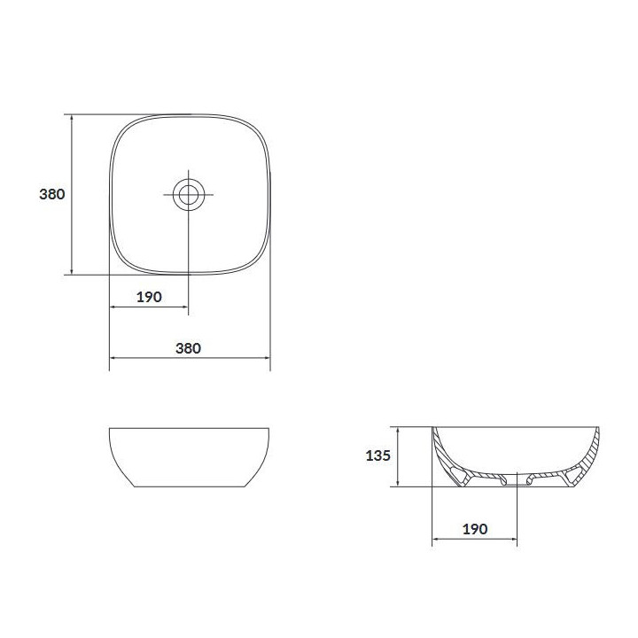 Umywalka  nablatowa Cersanit Moduo 40 okrągła, biała