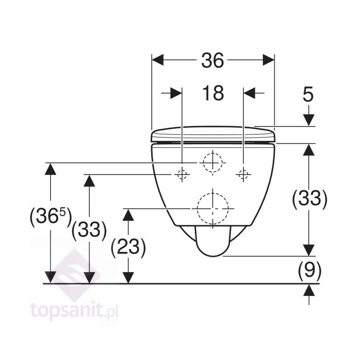 Geberit Selnova Wisząca miska WC, lejowa, 35.8x53cm