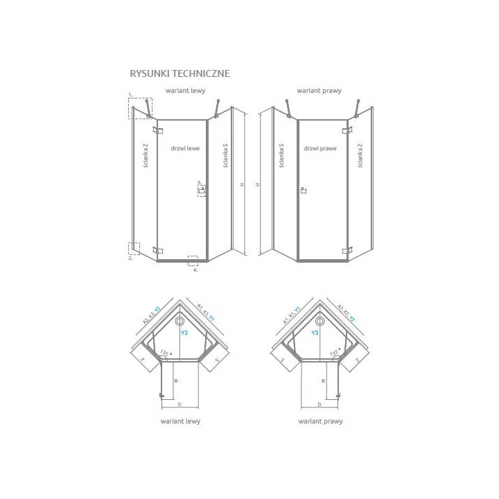 100x100 drzwi lewe, szkło przejrzyste, Radaway ESSENZA PTJ - Chrom