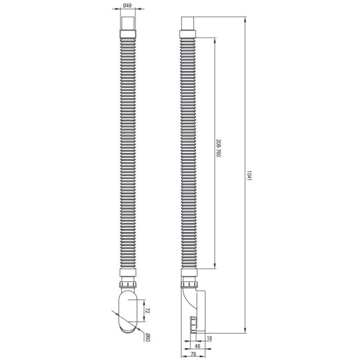 Syfon Deante Easy Clean, dla brodzików o odpływie 90mm, chrom