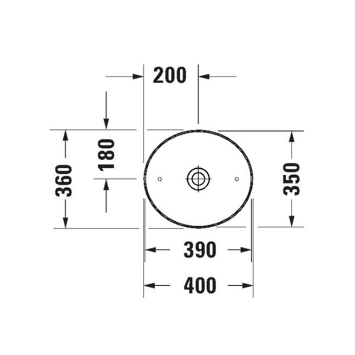 Umywalka Duravit Cape Cod stawiana na blat 43 cm, biała 