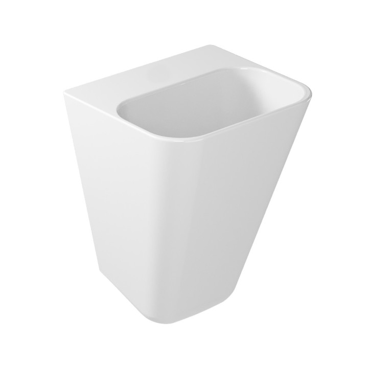 Umywalka zintegrowana z półpostumentem Galassia MEG11 biała, ścienna, 45 x 40 x 59 cm, otwór na baterię- sanitbuy.pl