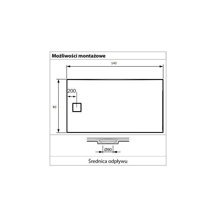 Brodzik Huppe Purano prostokątny 70x140 cm