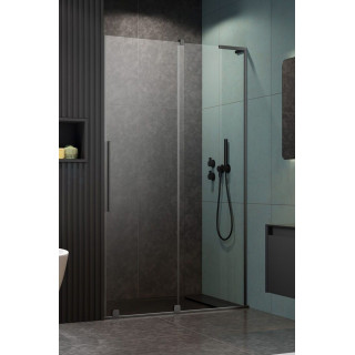 Front kabiny Radaway Furo Gold KDJ 140, wersja prawa, ze ścianką, 140x200cm, drzwi przesuwne, szkło przejrzyste, profil złoty