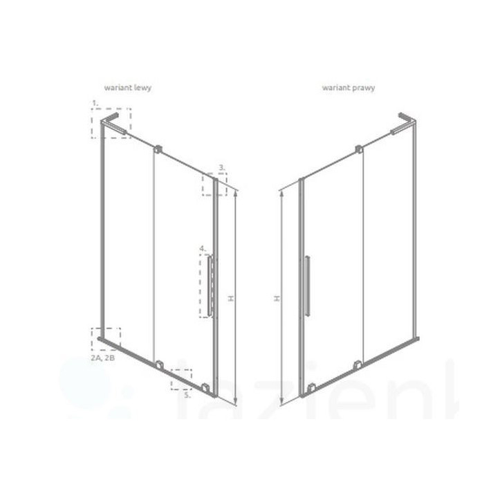 Front kabiny Radaway Furo Gold KDJ 140, wersja prawa, ze ścianką, 140x200cm, drzwi przesuwne, szkło przejrzyste, profil złoty