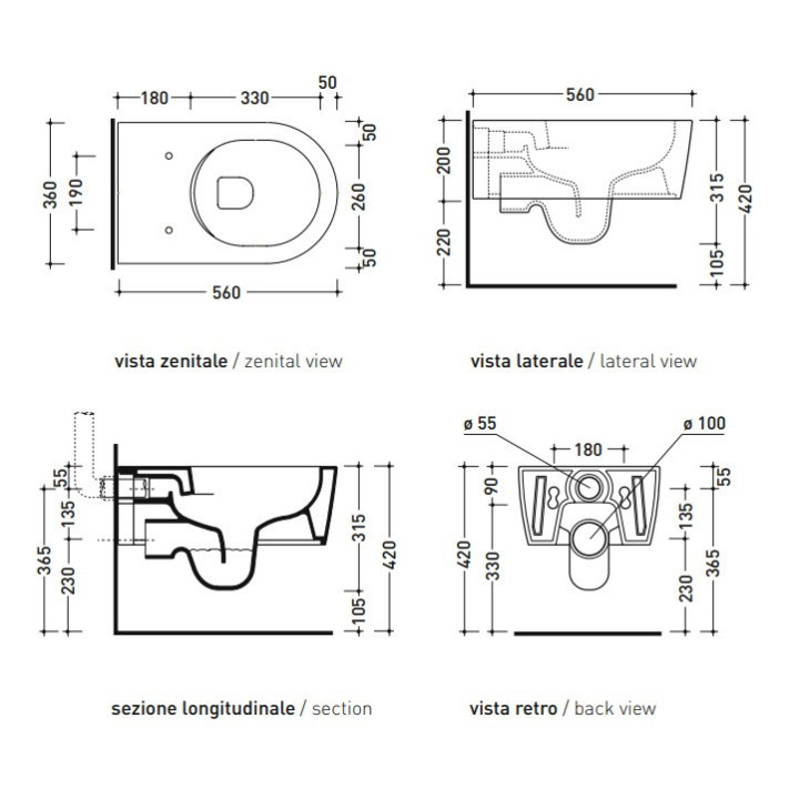 Bidet Flaminia Link wiszący, biały