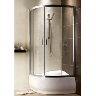 Kabina Radaway Premium Plus a1700 800 mm półokrągła z drzwiami dwuczęściowymi, szkło przejrzyste