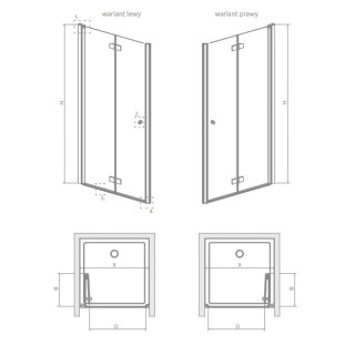 Drzwi prysznicowe Radaway Nes KDS II 120, lewe, 1200x2000mm, srebrny profil
