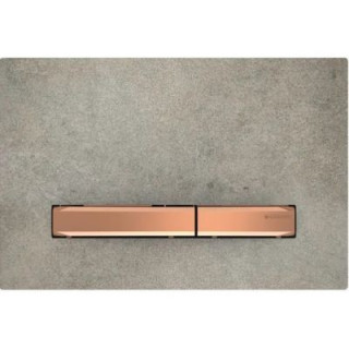 Przycisk uruchamiający Geberit Sigma50, spłukiwanie dwudzielne, szkło, biały/czerwone złoto