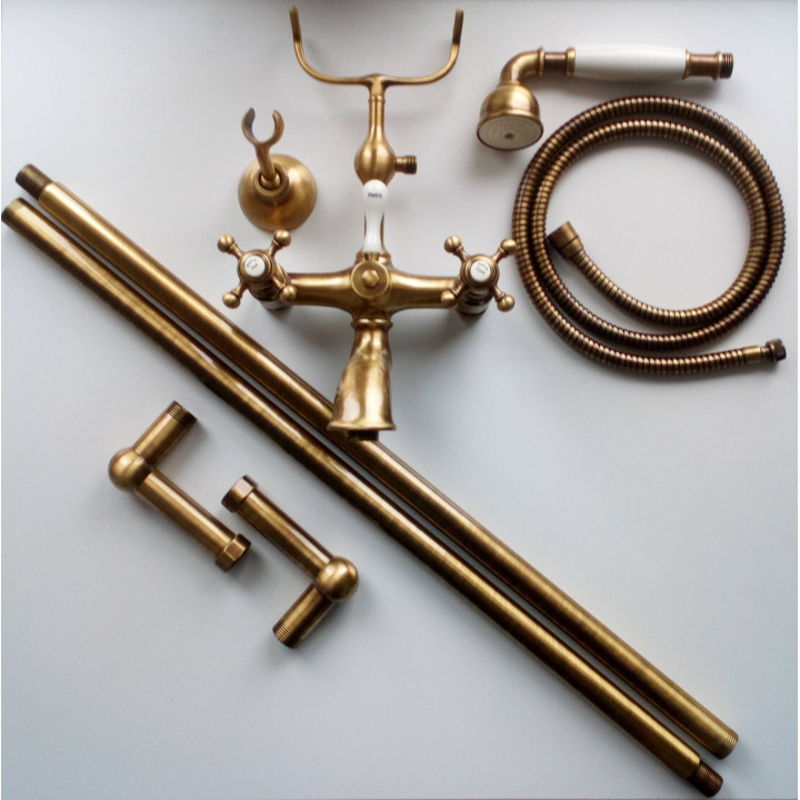 Bateria Kerasan Retro wannowo- natryskowa bronze wraz z nogami do montażu w podłodze- sanitbuy.pl