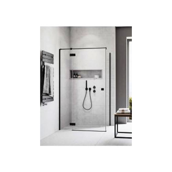 Ścianka boczna S1 70 Radaway Essenza New Black KDJ 66.7-68.2-200cm, profil czarny, szkło przejrzyste