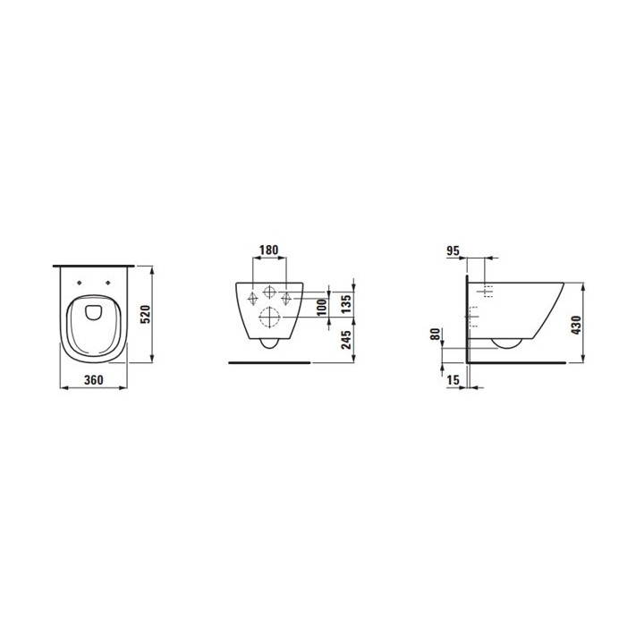 Miska WC wisząca 53x36 cm, biała Laufen  Rimless Pro