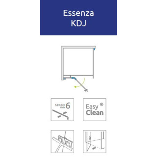 Ścianka boczna S1 70 Radaway Essenza New Black KDJ 66.7-68.2-200cm, profil czarny, szkło przejrzyste