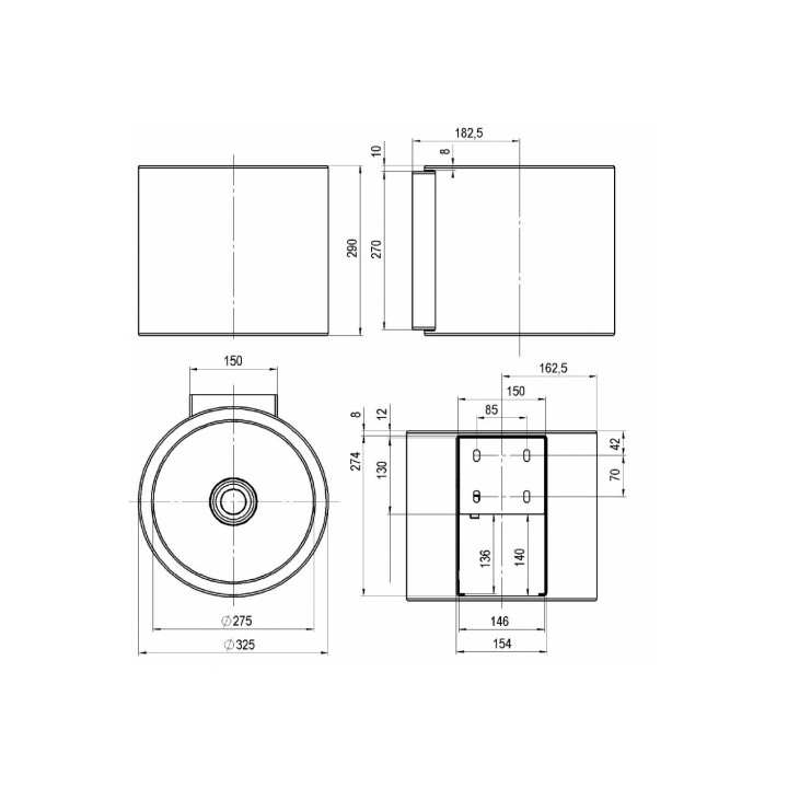 Umywalka Alape WT.RS325 o średnicy 325 mm- sanitbuy.pl