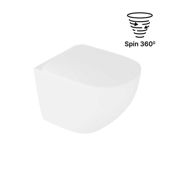 Miska wisząca WC Excellent Joker, 47x36mm, bezrantowa, deska wolnoopadająca, biała