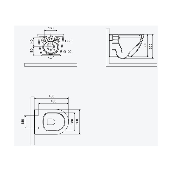 Miska wisząca WC Excellent Joker, 47x36mm, bezrantowa, deska wolnoopadająca, biała