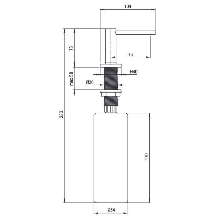 Dozownik mydła ścienny, Deante Round , chrom