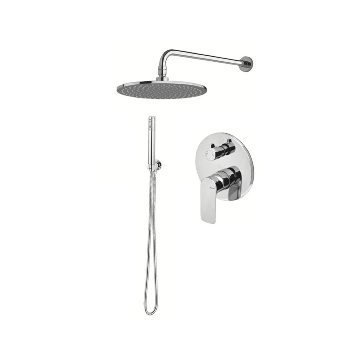 Zestaw natryskowy Vema Timea, podtynkowy, 2 wyjścia wody, deszczownica 20cm, chrom