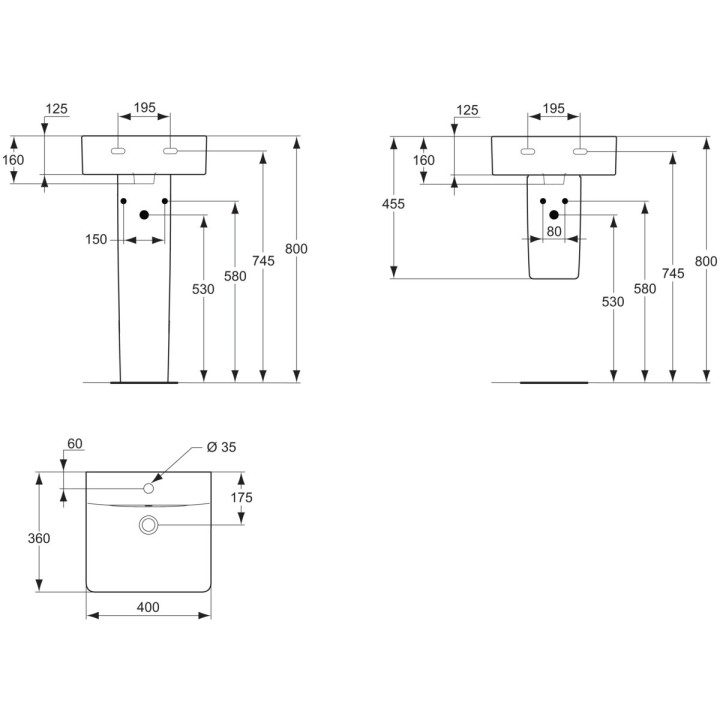 Umywalka CUBE Ideal Standard Connect 40 cm- sanitbuy.pl