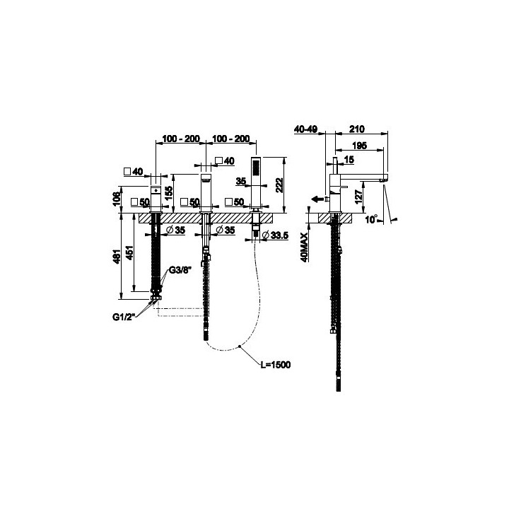 Bateria wannowa 3-otworowa na brzeg wanny Gessi Rettangolo-J- sanitbuy.pl