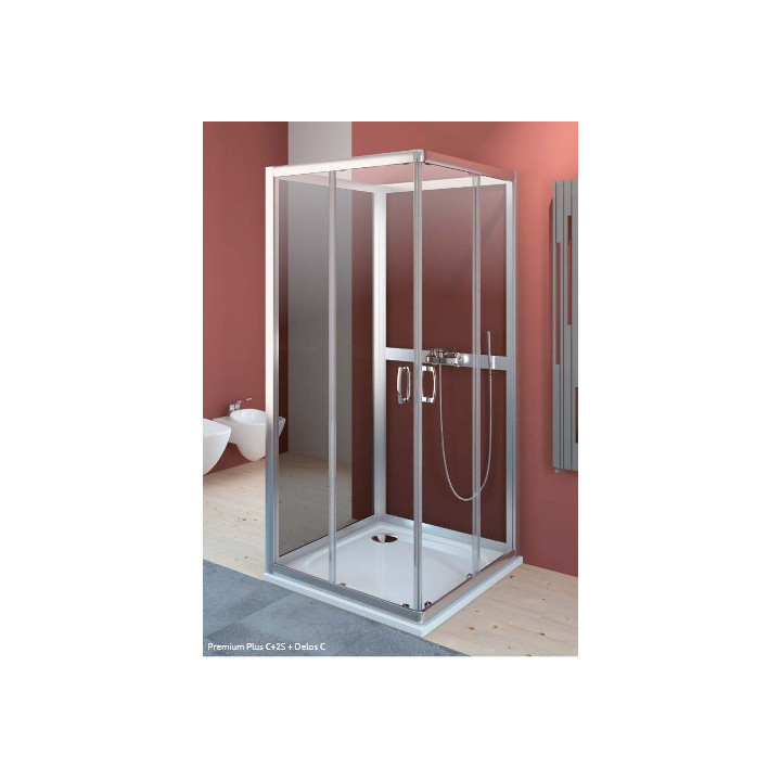 Drzwi do wnęki Dolphi  Radaway Premium Plus DWD 1800 mm podwójne, przesuwne, szkło przejrzyste- sanitbuy.pl