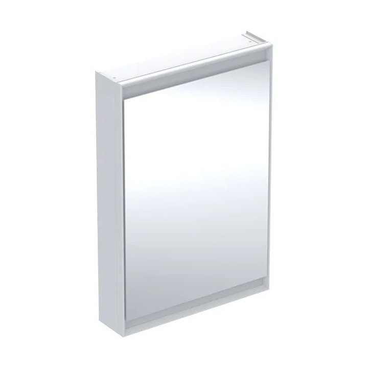 Szafka z lustrem z ComfortLight i dwojgiem drzwi, montaż natynkowy, wysokość 90 cm, Geberit ONE - Aluminium anodyzowane  