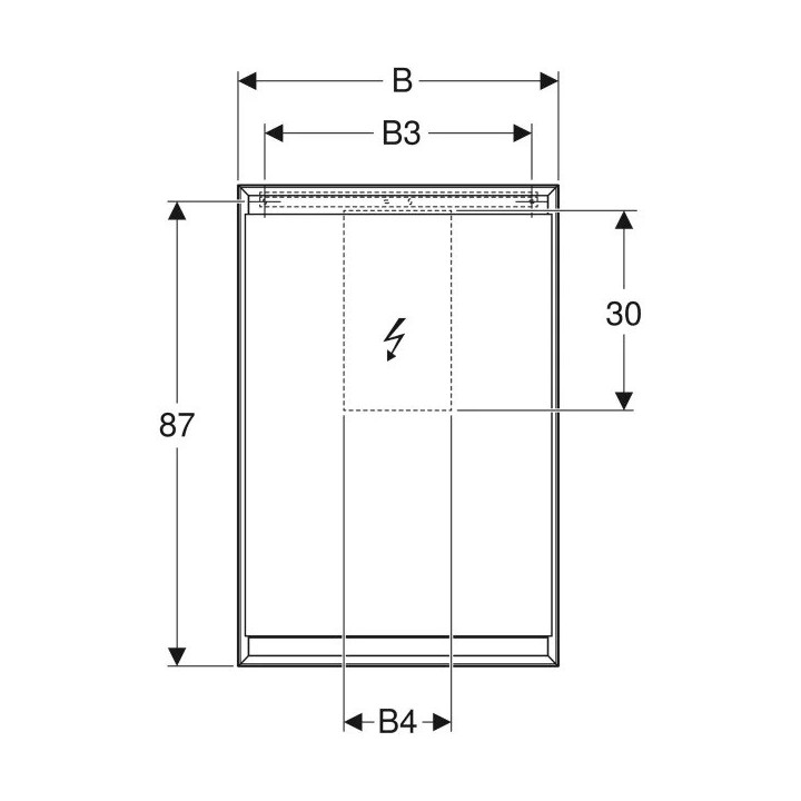 Szafka z lustrem z ComfortLight i dwojgiem drzwi, montaż natynkowy, wysokość 90 cm, Geberit ONE - Aluminium anodyzowane  