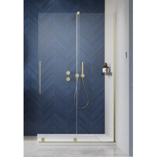 Kabina prysznicowa Radaway Furo-SL Brushed Gold Walk-in 1200x2000 mm, wersja prawa - szkło przejrzyste, profil złoty szczotkowan