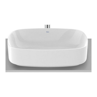 Umywalka nablatowa Roca Inspira Round, 50x37cm, cienkościenna, bez przelewu, Fineceramic - caffe