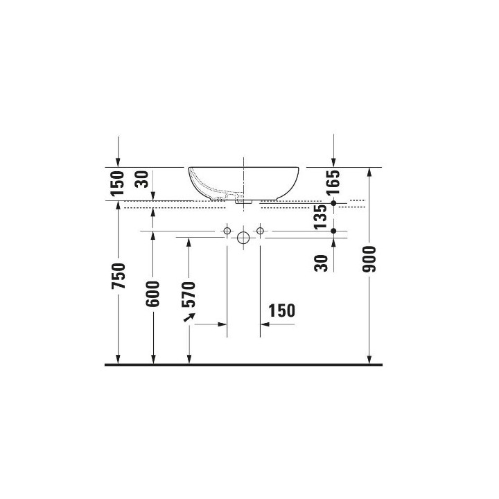 Umywalka stawiana, Duravit Foster, 495x350 mm, Biały Alpin- sanitbuy.pl