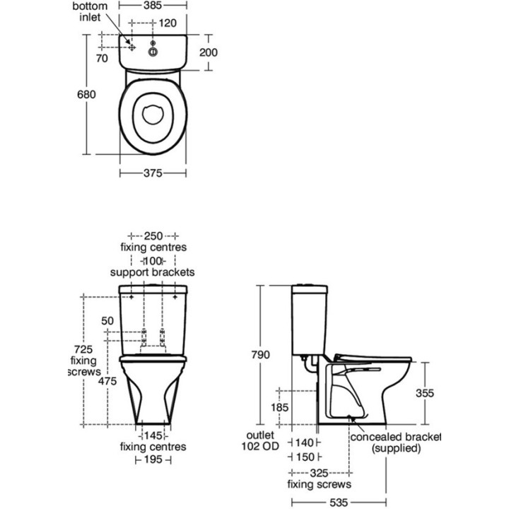 Miska wisząca Ideal Standard Tesi New 53,5x36,5 cm, bezrantowa Rimless - biała