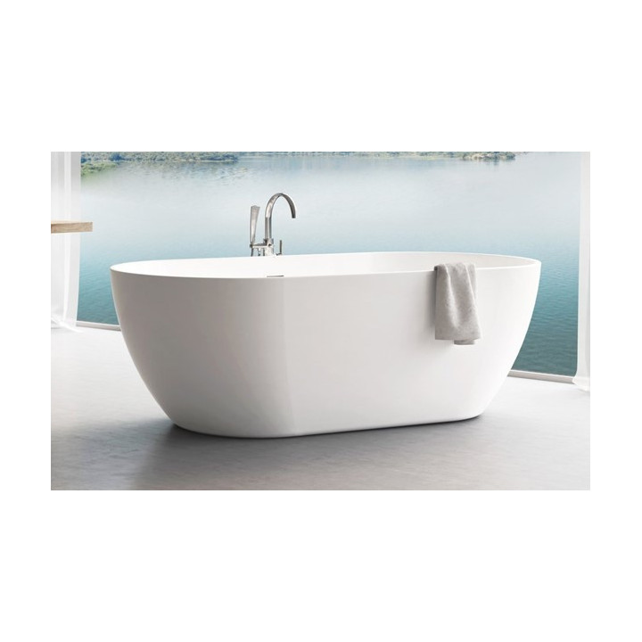 Wanna wolnostojąca do ściany Ravak Freedom Corner 170x80 cm, wariant lewy - biała, osłona odpływu biała