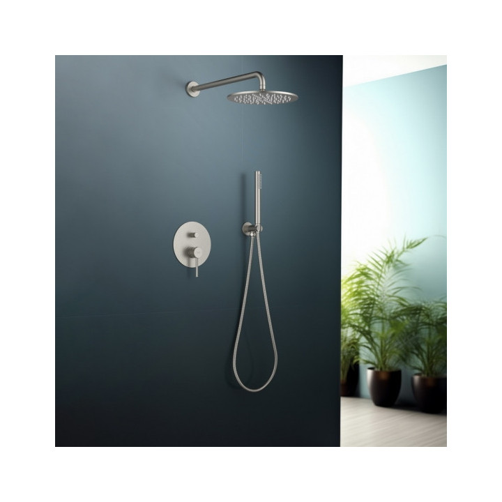 Bateria umywalkowa Blue Water Boston podtynkowa, z korkiem klik-klak - nikiel