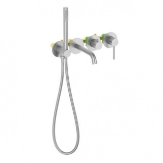 Zestaw prysznicowy Blue Water Boston podtynkowy z deszczownicą okrągłą 25 cm i prysznicem - nikiel